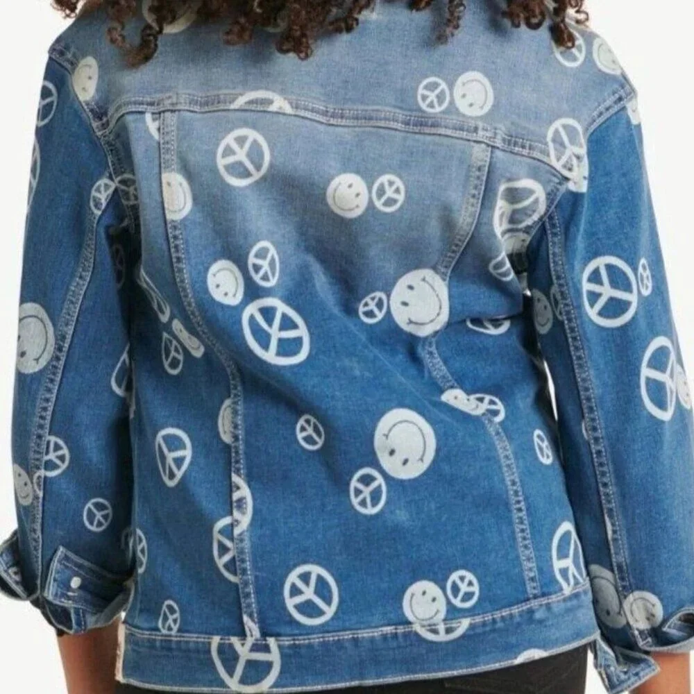 JUSTICE Girls S STRANGER THINGS Denim Jacket SIZE 7-8 NEW